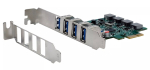EXSYS 4-pordiline USB 3.2 Gen 1 PCIe kaart isetoitega 3A Renesas