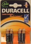 Duracell | AAA/LR03 | Alkaline Basic MN2400 | 4 tk