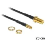 DeLOCK 88483 adapterkaabel RP-SMA pesa (paneelile paigaldatav) &ndash; TS-9 pistik, 200 mm, must