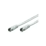 Wentronic Goobay SAT &uuml;henduskaabel, 100% varjestatud, valge, 0,5 m - F-pistik F-pistik (60724)