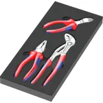 Wera 9780 vahtpolsterdus KNIPEX tangide komplekt 1, 3-osaline must/hall, Tool Rebel t&ouml;&ouml;kojavankri jaoks