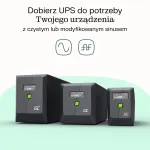 Katkematu toiteallikas Green Cell UPSLP480 0,75 kVA (480 W) 4 vahelduvvoolupistikut, 2&times;12 V 7 Ah VRLA, torn, AVR