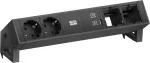Toitemoodul Bachmann DESK2, 2x CEE7/3 pistikupesa, 2x arvutipordid, 2x USB-laadija 22W, must, 0,2m GST