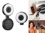 ULANZI LM23 LED Video Light with Mirror and MagSafe Mount, 6W Bi-Color 2500K-9000K, 2000mAh Battery, USB-C, Black