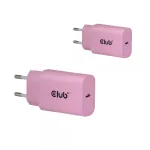 CLUB3D 2-Pack USB C Charger 30 Watt Whit, Indoor, AC, Pink