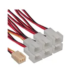 InLine ventilaatori adapterkaabel Y-kaabel 3-pin Molex emane / 6x 3-pin Molex isane