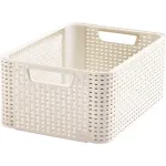 Curver Style M 17L hoiukarp kaanega, rotangiefektiga, kreemjas