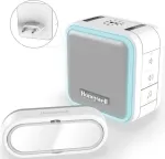 Honeywell DC515SP2L juhtmevaba uksekell pistikuga kellaploki ja vajutusnupuga, 150 m leviala, 6 meloodiat, valge