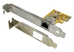 EXSYS EX-6071C PCI Express Gigabit Ethernet kaart, 1x RJ45, Realtek, madala profiili kronstein kaasas