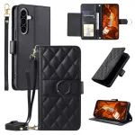 Hurtel Samsung Galaxy A37 5G PU-nahast rahakotikorpuse &uuml;mbris koos aluse ja &otilde;larihmaga, must