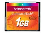 Transcend - Flash Memory Card - 1GB - 133x - CompactFlash Card (TS1GCF133)