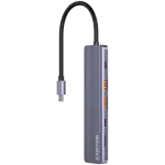 USB USB-C jaotur CANYON DS-17 &mdash; HDMI, USB 3.2 Gen 1 A, USB-C, MicroSD, 10000 Mbit/s, hall