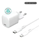 Mobiilseadme laadija eSTUFF ES637500 12V USB USB-C 1,5m valge