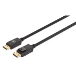 Manhattan DisplayPort 1.4 kaabel, 8K@60Hz, 3m, punutud kaabel, isane-isaneni, riividega, t&auml;ielikult varjestatud, must, eluaegne garantii, samav&auml;&auml;rne DP14MM3M