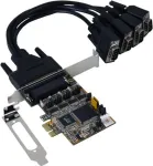 Exsys EX-44384 PCIe 4x jadaport RS-232 DB9 kaart, madal profiil