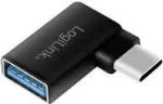 Logilink - USB-adapter - USB-C (M) nurkne USB (W) - USB 3.2 Gen 1 - 5 V - 3 A - Must (AU0055)