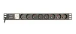 Toitejaotusplokk Gembird EG-PDU-014-FC14, 8 vahelduvvoolupesa, C14 sisend, 3 m kaabel, 1U alumiiniumkorpus, 10 A, 3680 W