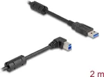DeLOCK USB-kaabel A-t&uuml;&uuml;pi isane B-t&uuml;&uuml;pi isasele 90&deg; paremnurkne 2 m