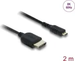 HDMI-kaabel DELOCK 81691 &mdash; HDMI Type A pesast Micro HDMI Type D, 2 m, 48 Gbit/s, kuni 7680&times;4320, kullatud kontaktidega, must