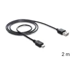 USB-kaabel DeLOCK 85554 USB 2.0 2m USB A Mini-USB B Must