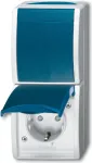 BUSCH JAEGER 2601/6/20 EBW-53 - T&uuml;&uuml;p F - 2P+E - Sinine - Valge - IP44 - 250 V - 16 A