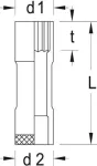 Gedore 6140330 D 19 L 17 padrun 1/2 tolli, pikk, UD-profiil, 17 mm