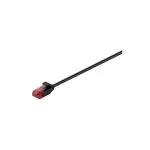Wentronic Goobay CAT 6 &otilde;huke patch-kaabel, U/UTP, must, 0,15 m - vaskmaterjal (71547)