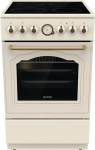 Vabaltseisev pliit Gorenje GECS5B70CLI, elektriline keraamiline pliit 4 tsooni, 70 L ahi, elevandiluu, 500 mm laius