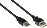GoodConnections USB 2.0 pikenduskaabel Type-A isane emasele, must, 0,3 m