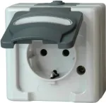 HEINRICH KOPP Schuko pistikupesa 1-kohaline pinnale paigaldatav niiskuskindel IP44 hall 16A 250V (103356006)