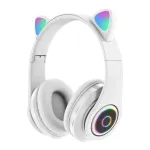 Bemi B39 Kids Cat Bluetooth Wireless Headset with FM Radio, MP3, MicroSD, and Phone Call - White