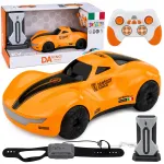 LEAN TOYS kaasaegne raadioteel juhitav RC auto tulede, suitsu ja laadimisjaamaga, oranž 1:16