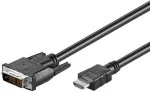 M-CAB Wentronic Goobay HDMI-DVI-D kaabel, must, 3 m - 19-pin HDMI isane - DVI-D (18+1) isane (50581)