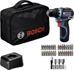 Bosch Professional 12 V 2 Ah harjata akutoitel kombinatsioonpuur koos 2 akuga ja laadijaga 0615A500CF