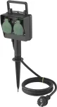 Sygonix SY-5231004 v&auml;listingimustes kasutatav pistikupesa 2-kohaline must/roheline IP44 16A 230V