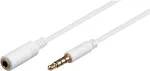 Wentronic Goobay 3,5 mm Jack pikenduskaabel, valge, 0,5 m, TRRS 4-pin, isane emasele 62359