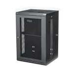 StarTech.com 4-post 18U seinale paigaldatav v&otilde;rgukapp 1U riiuliga, 19-tolline hingedega seinale kinnitatav serveririiul andmete / AV / elektroonika / arvutiseadmete jaoks, paindlik ventileeritav riiulikorpus