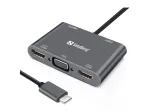 Sandberg USB-C dokk 2xHDMI+1xVGA+USB+PD
