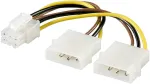 Microconnect PI1919 sisemine PC toitekaabel, 2x 5,25" (4-kontaktiline) PCI Express 6-kontaktiliseks, 0,15 m