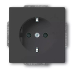 Pistikupesa CEE 7/3 Busch-Jaeger 2013-0-5265, 2P+E, 250V/16A, must, 71&times;41 mm