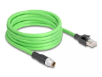 DeLOCK v&otilde;rgukaabel M12 X-kodeeritud 8 kontaktiga isane kuni RJ45 isane PUR (TPU) 5 m