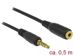 Helikaabel DeLOCK 85700 0.5m 3.5mm Must