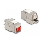 DeLOCK Keystone-moodul RJ45-pistik LSA-le Cat.6A t&ouml;&ouml;riistavaba punase tolmukattega