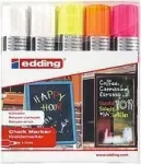 Edding 4090 kriidimarkerite komplekt, 5 tk, hall/oranž/roosa/valge/kollane