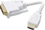 SpeaKa Professional DVI / HDMI adapterkaabel DVI-D 18+1kontaktiline pistik, HDMI-A pistik 2,00 m valge SP-7870336 kullatud pistikkontaktidega DVI-kaabel (SP-7870336)