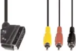 Video kaabliadapter e+p VC 119 1,5 m SCART (21-kontaktiline) 3 &times; RCA Must