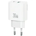Laadija usams USA001632 30W 1&times;USB-C 1&times;USB-A Kiirlaadimine