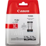 Canon PGI-570BK XL k&otilde;rgtoodanguline must tindikassett (kaksikpakend)
