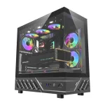 DarkFlash DS950 ATX arvutikorpus, 270&deg; panoraamvaade, USB-C 3.2 Gen 2, 6 ventilaatorit, must