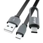 Akasa AK-CBUB35-10BK USB 2.0 kaabel - USB A Micro-USB B-le USB-C adapteriga - 1 m - Must